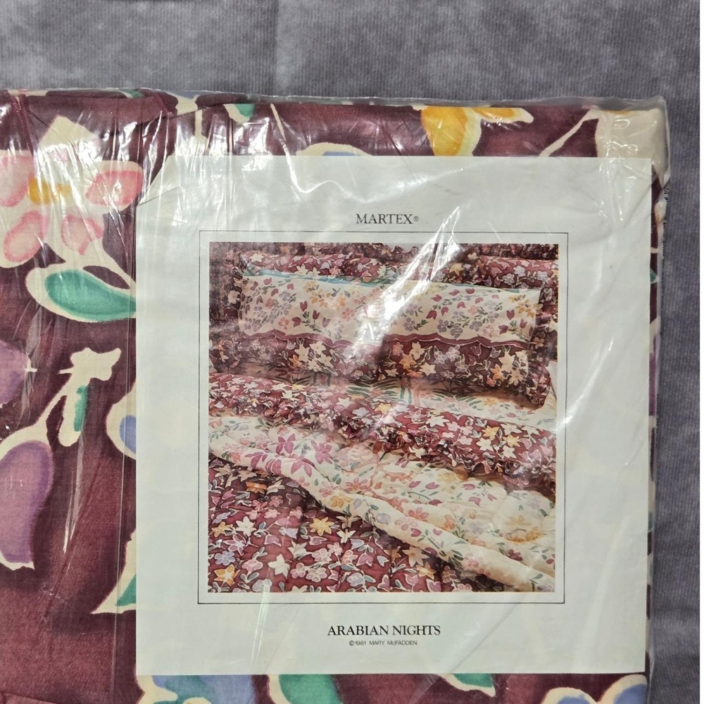 Vintage Martex Arabian Nights Full Flat Sheet No Iron Percale‎ NOS